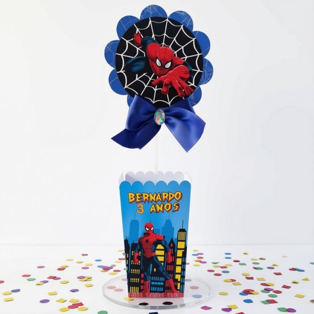 🎉 Cachepô  HOMEM ARANHA Personalizado – Centro de Mesa para Festa Infantil 🎉