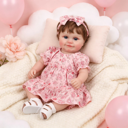 Boneca Bebê Reborn Silicone Menina Realista Pintada 48cm Maddie Brastoy
