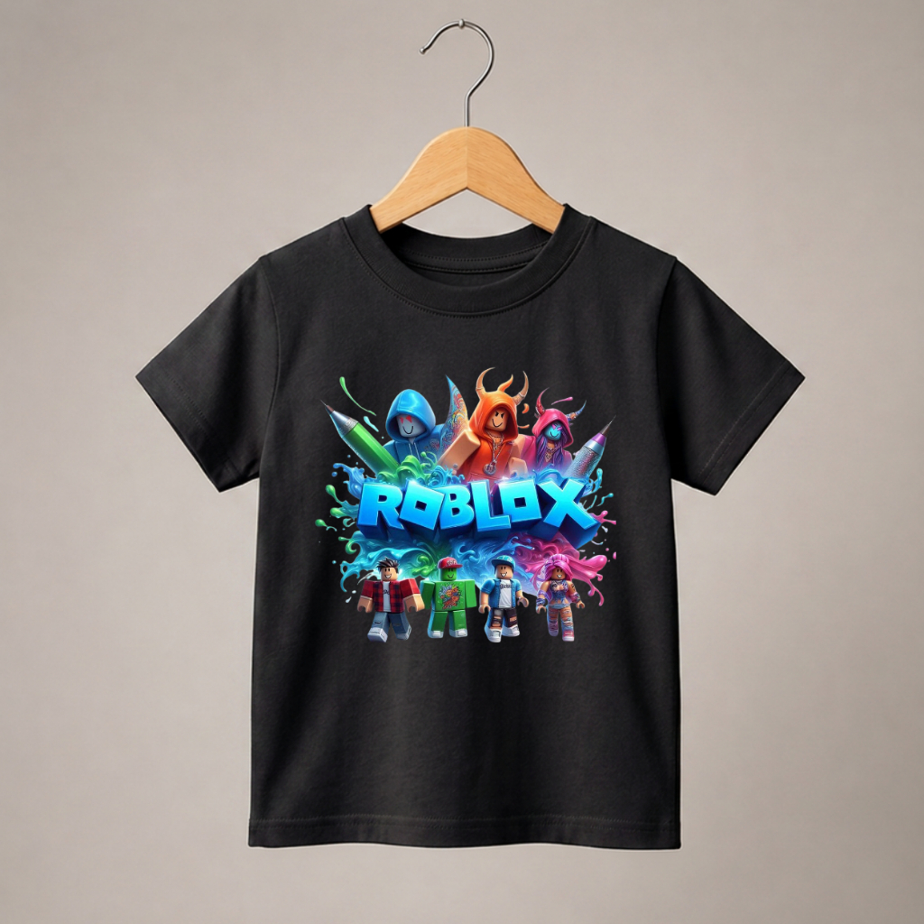 Camiseta Infantil Juvenil Estampada Roblo  Masculina Feminina Infantil Juvenil Gamer Geek Algodão