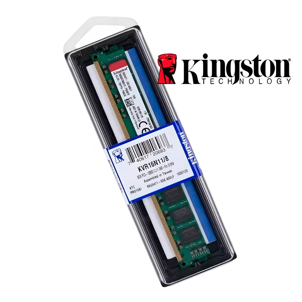 Memória Kingston UDIMM, 8GB, 1600MHz, DDR3, Para Desktop - KVR16N11/8 Nota Fiscal Envio Expresso