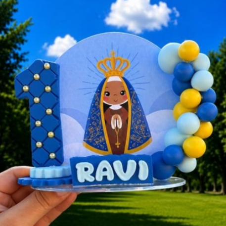 Vela cenário Nossa senhora da Aparecida/ Festa cenário Nossa senhora da Aparecida de biscuit