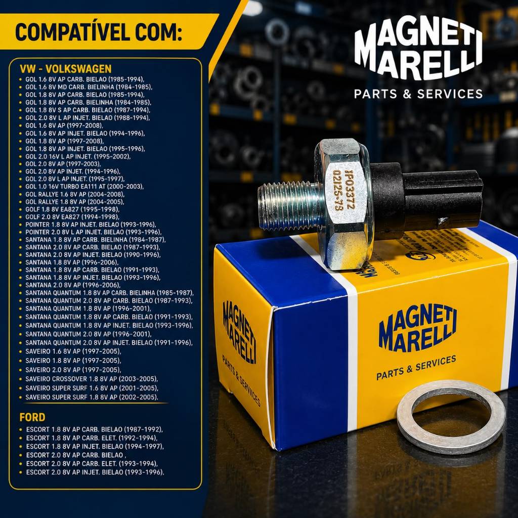 Interruptor Cebolinha Óleo Gol G1 G2 G3 G4 1.6 1.8 Saveiro Santana Motor AP Original Magneti Marelli — imagem 2 de 2