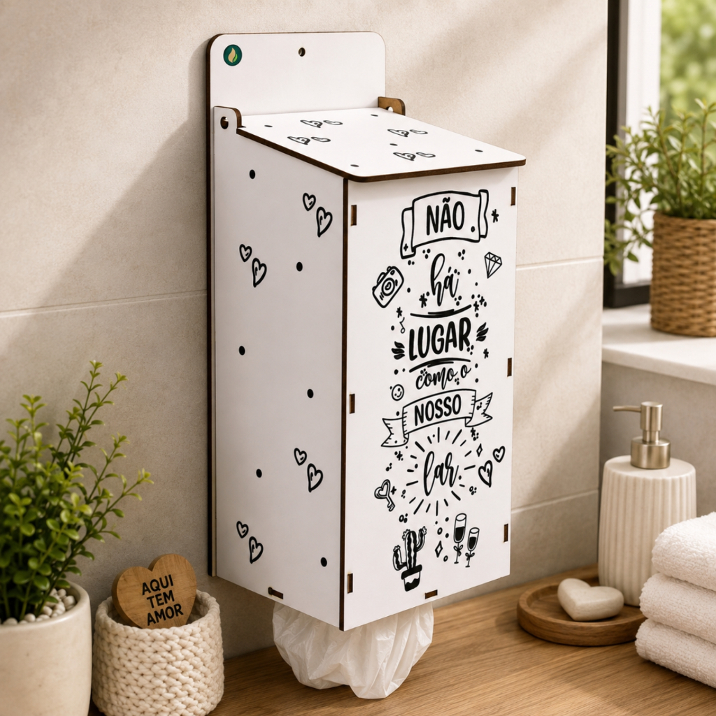 Organizador de Sacolas Puxa Saco MDF – Decoração e Praticidade para Sua Cozinha - Lugar como lar