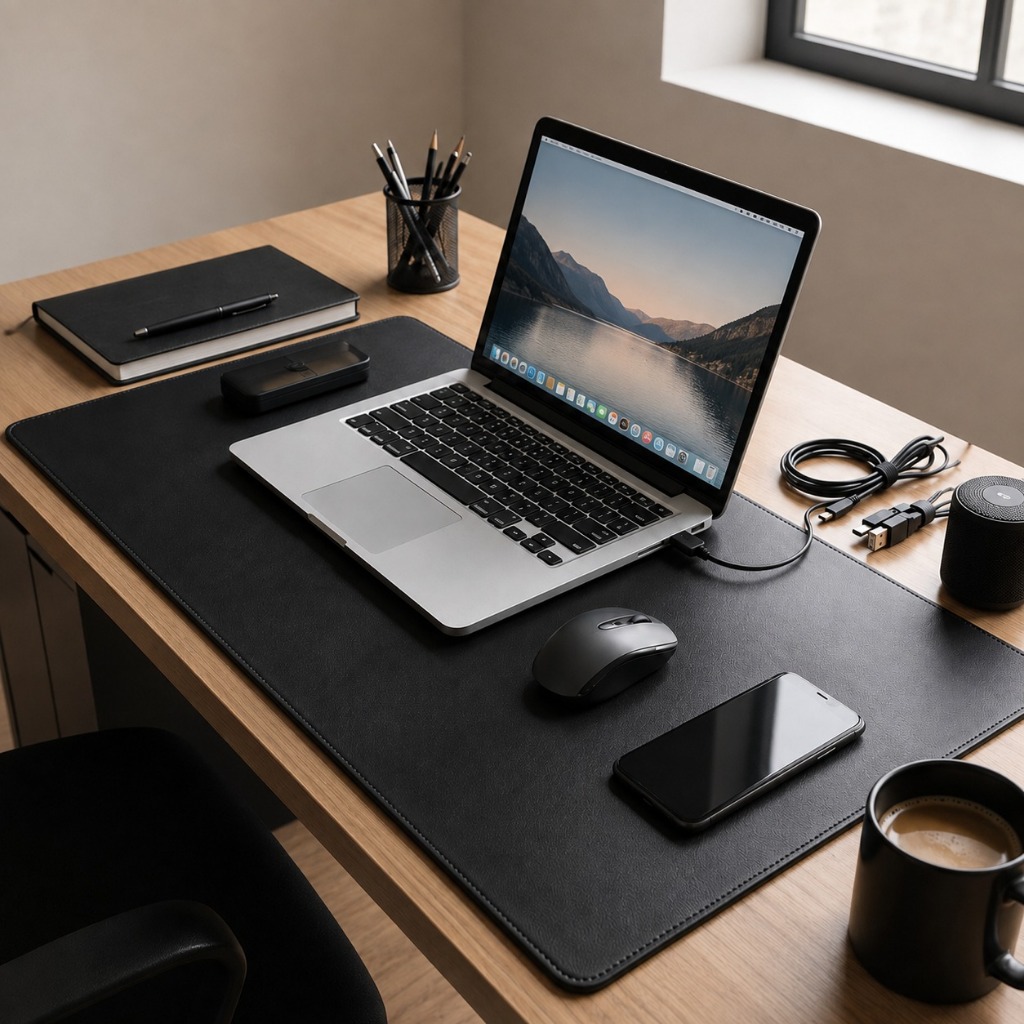 Mouse Pad Grande Gamer 90x40 70x30 Couro Ecológico Desk Pad Antiderrapante Escritório Premium