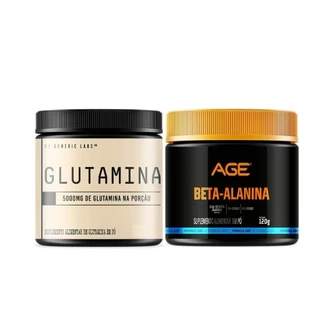 Suplemento Alimentar Glutamina 5000mg + Beta Alanina Pura 120g AGE Recuperação Muscular