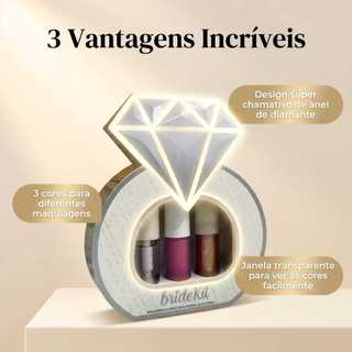 Kit Gloss 3 em 1 BrideKit - LIP BRIDE + BLUSH BRIDE + SHINE BRIDE, Ideal para Dia da Noiva e Eventos Especiais