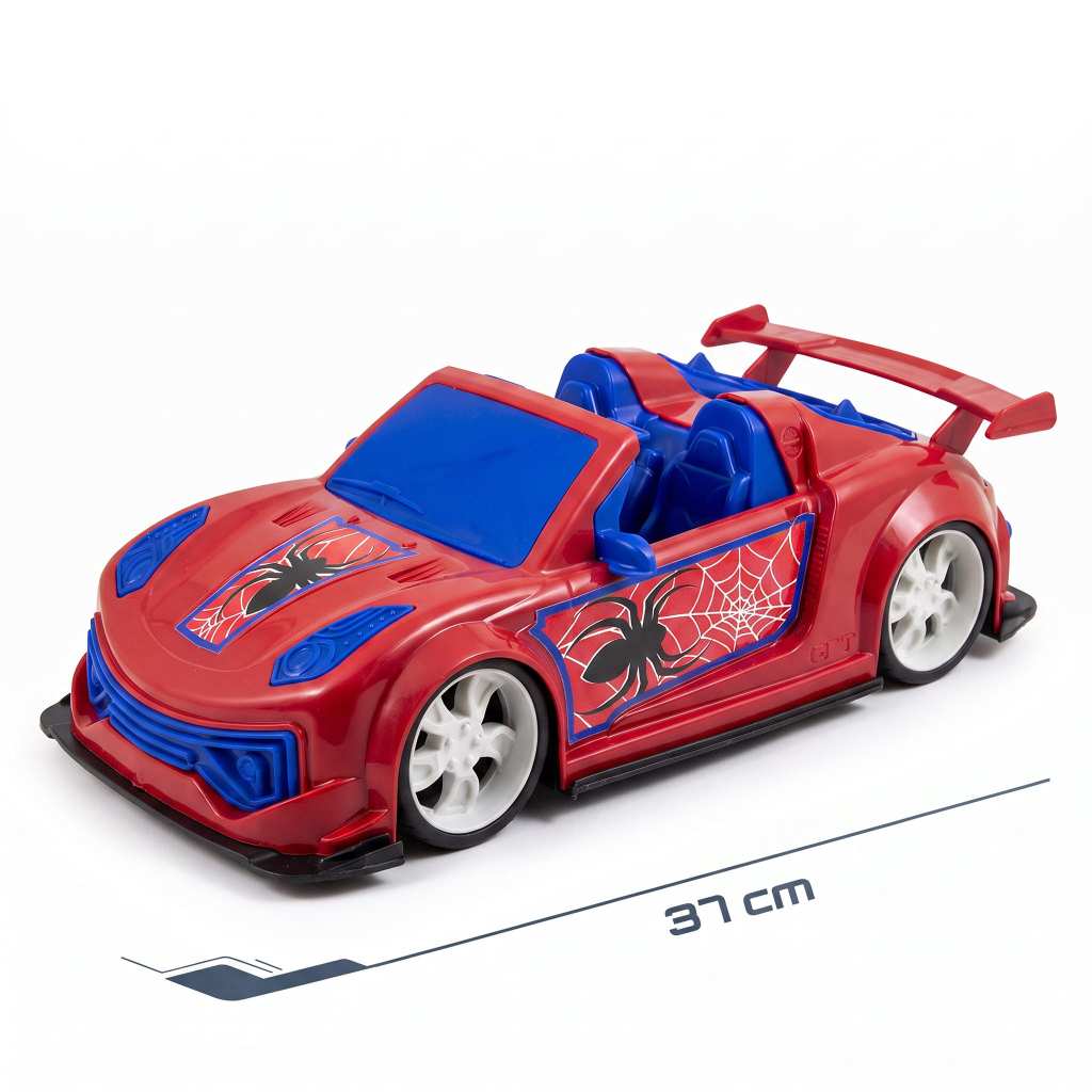 Carrinho Brinquedo Spider Porsche Sport Vermelho Grande 37cm Carro Homem Aranha Menino - QUEEN SHOP · foto 2