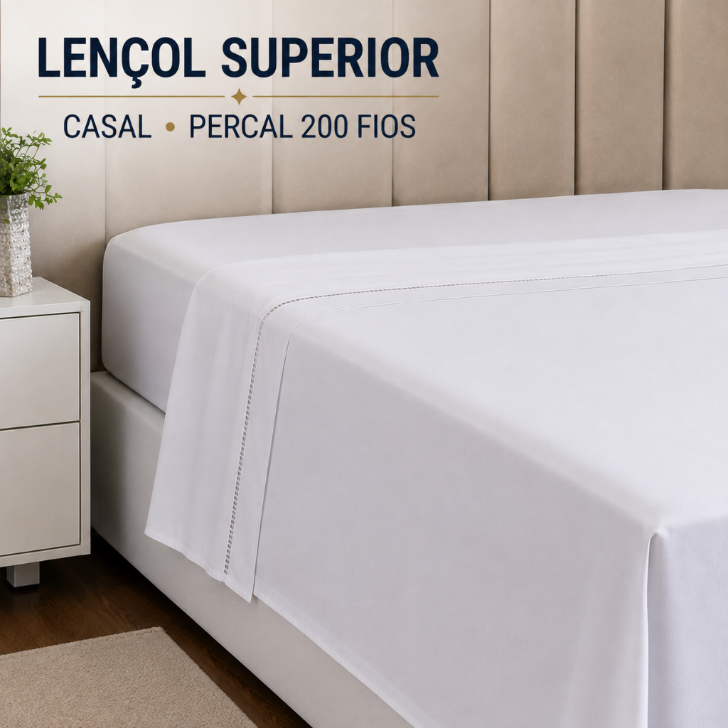 Lençol Superior Casal Padrão Avulso - Percal 200 Fios