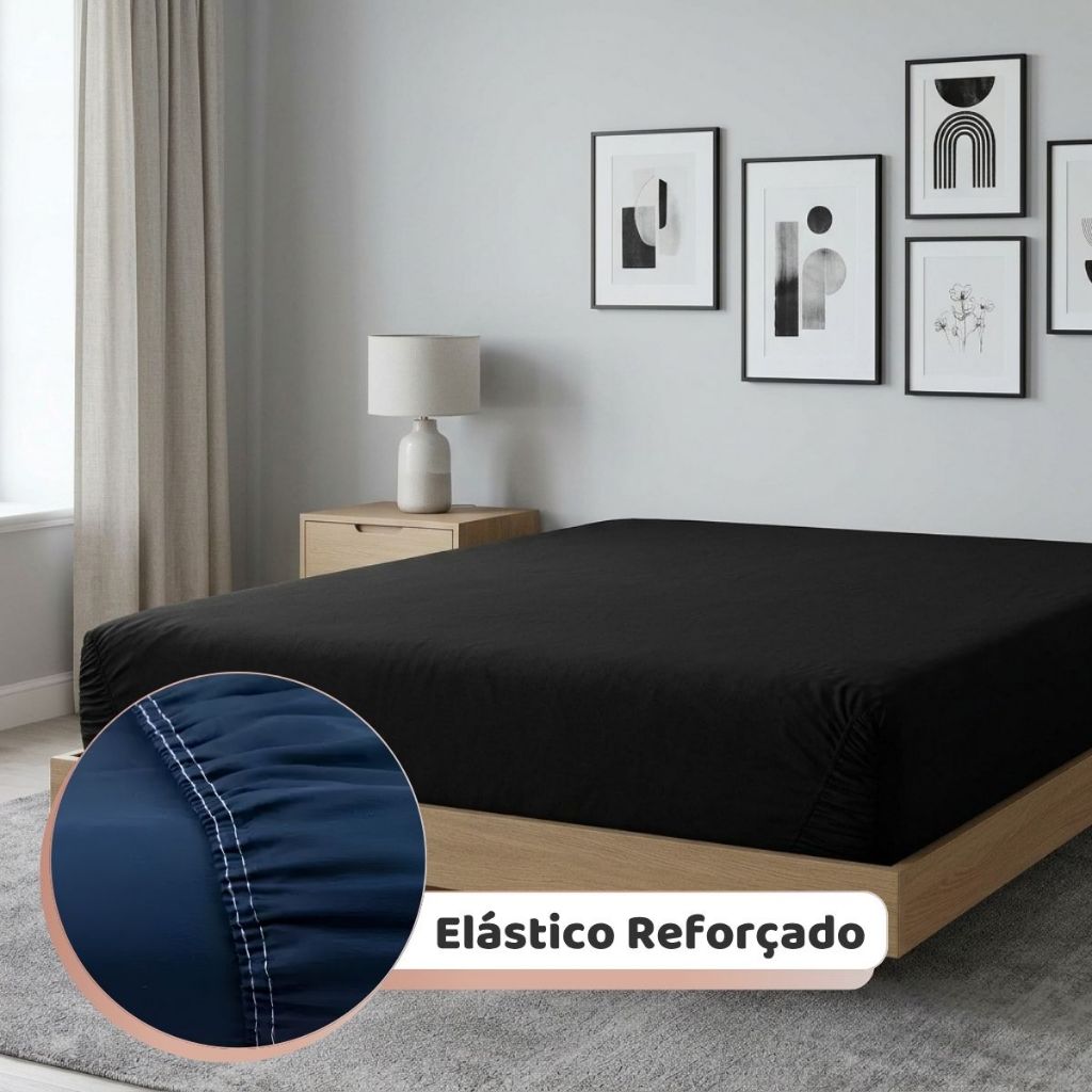 Lençol Com Elástico Micropercal Avulso 400 Fios Solteiro Casal Queen e King Super Macio