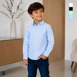 Camisa Manga Longa Social Menino Infantil