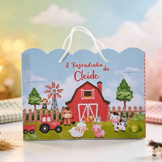 Sacolinha Personalizada Fazendinha Vermelha Lembrancinhas Festa Infantil Sacola Personalizada Para Montar Aniversário