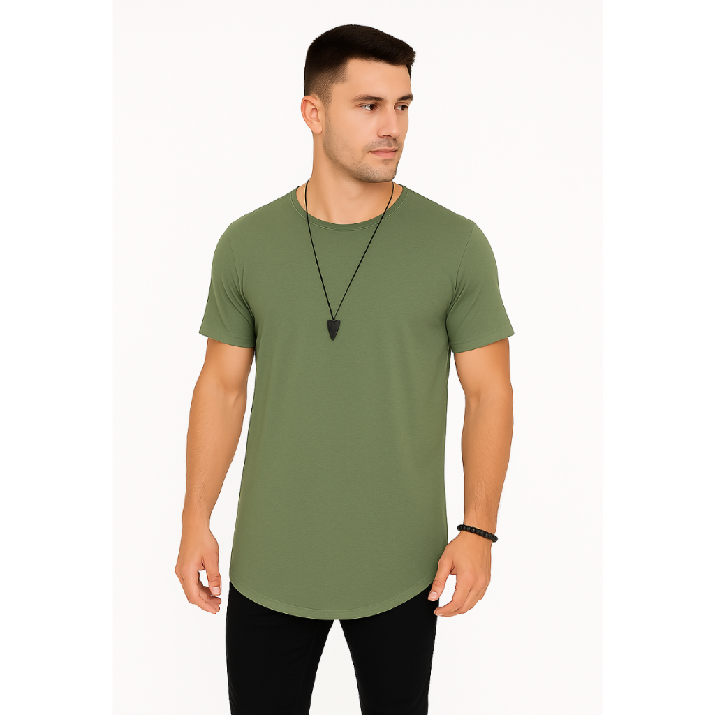 Camiseta Masculina Longline Oversized Algodao