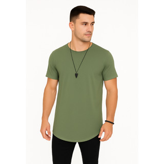 Camiseta Masculina Longline Oversized Algodao
