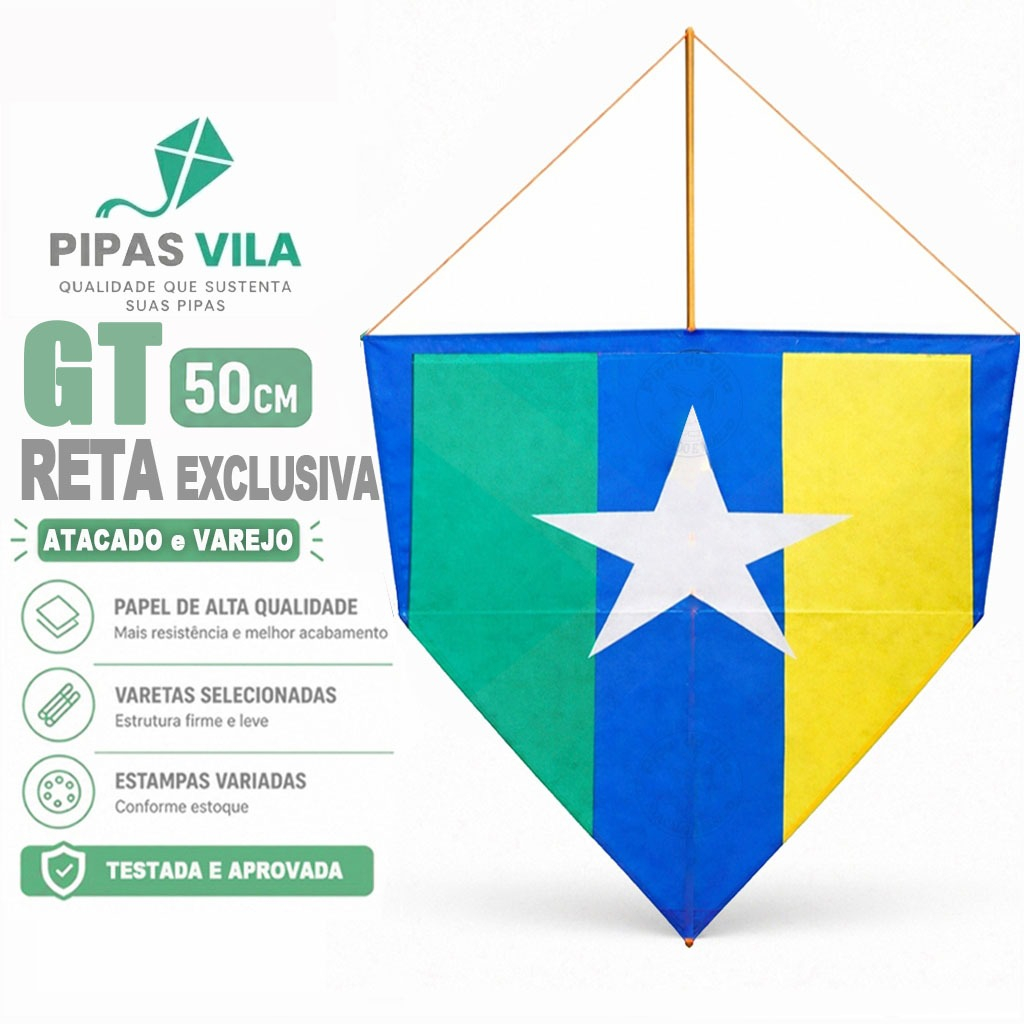 Pacote de Pipa GT Reta Exclusiva 50cm Estampas Variadas