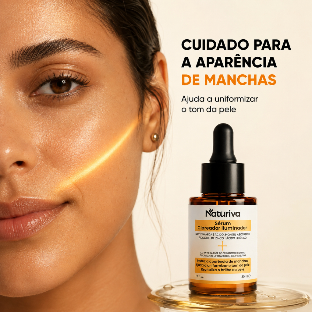 Naturiva Sérum Facial Clareador Iluminador 30ml Antimanchas Niacinamida Vitamina C Uniformiza o Tom,Clareia Manchas · foto 2