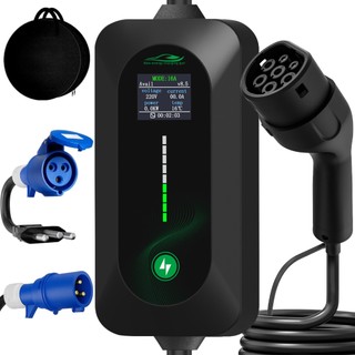 Carregador Carro Elétrico Portátil 7kw 32a Tipo 2 127v/220v