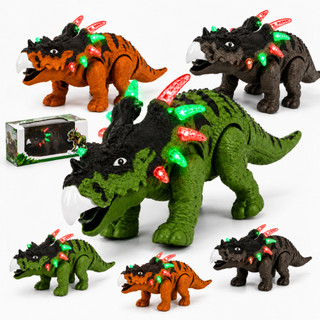 Dinossauro de brinquedo Triceratops com Luzes LED Som Movimento e Ação Brinquedo infantil crianças