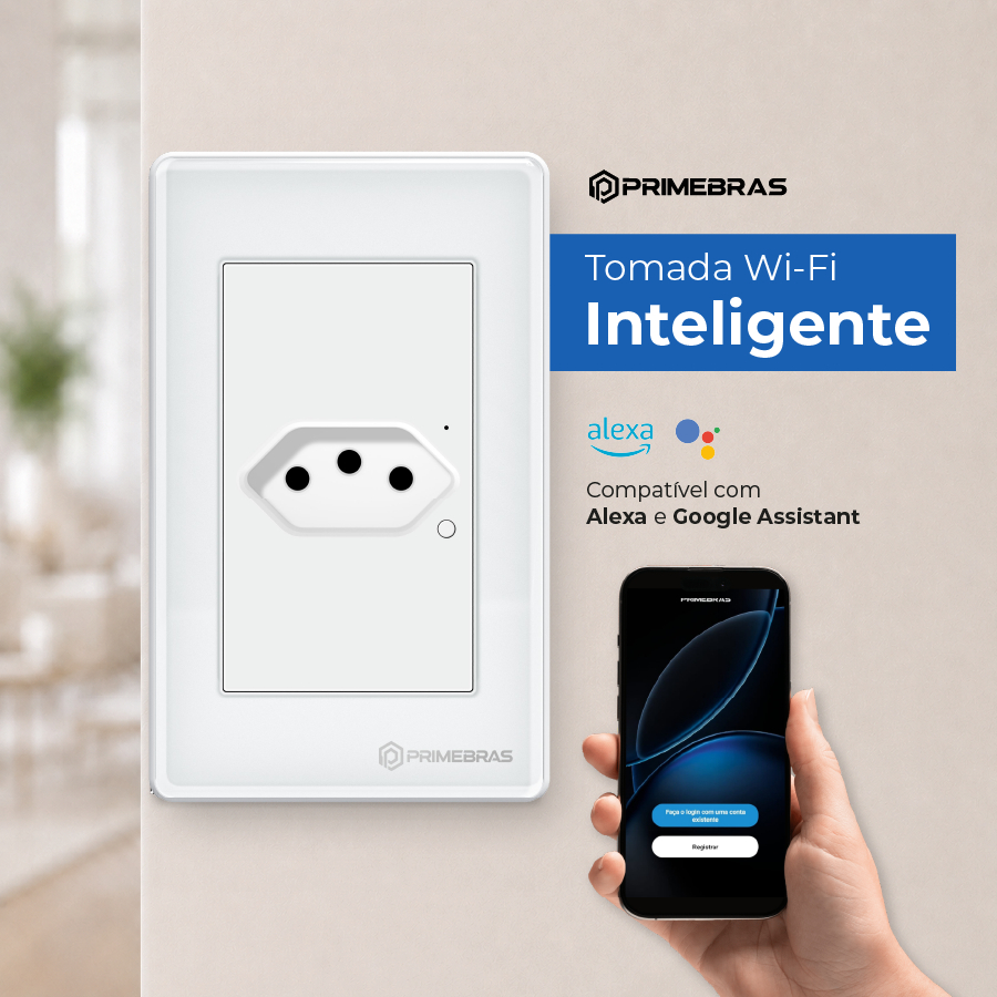 Tomada Inteligente Wi-fi Primebras 1 Canal TP1010B