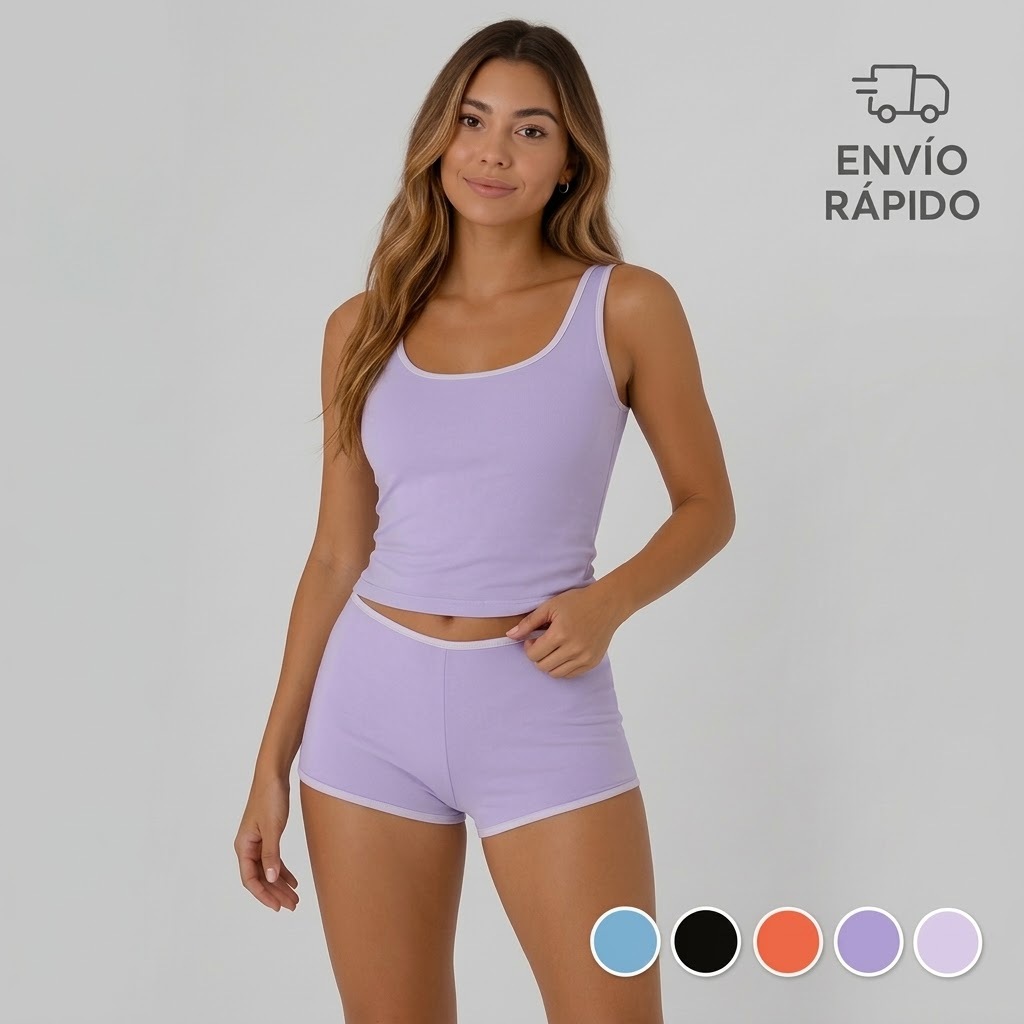 Pijama BabyDoll ShortDoll Feminino em Suede