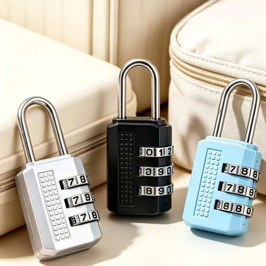 Imagem Cadeado Com Senha Segredo 3 Digitos Para Mala Armario Mochila Liga De Zinco Pequeno E Médio