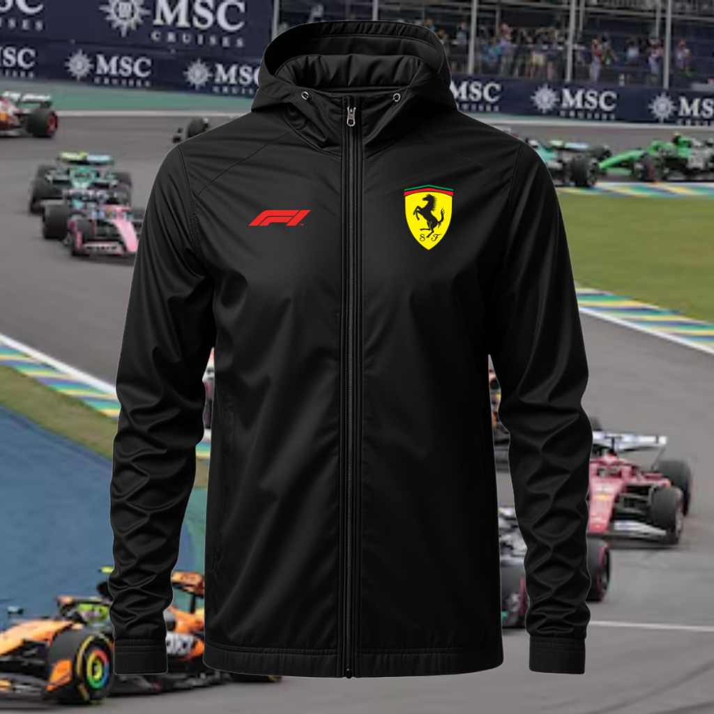 Jaqueta Corta Vento F1 Ferrari Masculino Feminino Com Capuz Premium Inverno Academia Sportivo