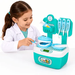 Maleta Dentista Infantil Kit Consultório com Acessórios Brinquedo Educativo