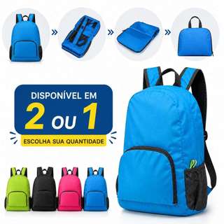 2/1 PCS Mochila Saco Esportiva Dobrável Compacta Impermeável Nylon Resistente para Viagem…