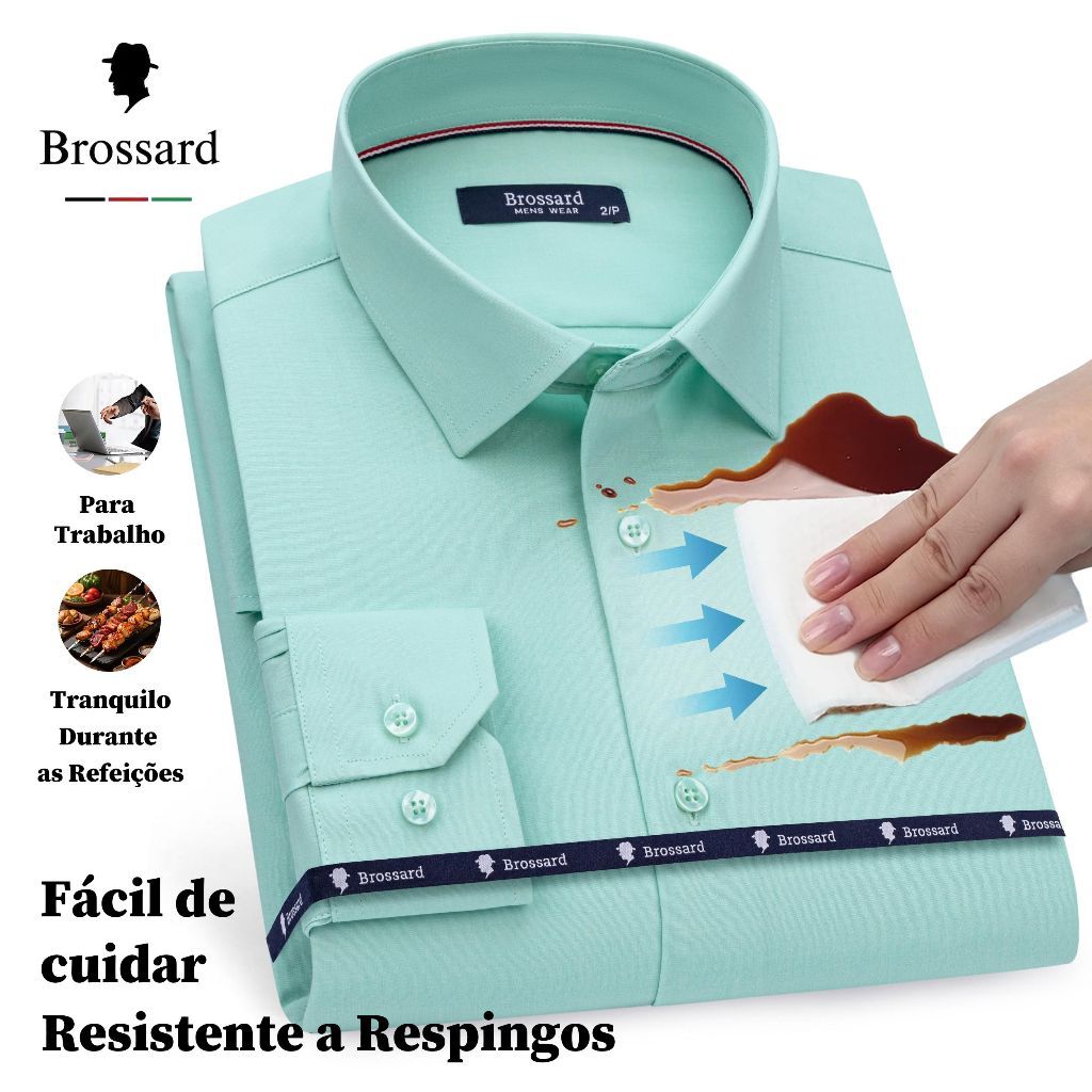 Camisa Social Masculina Manga Longa Estilosa Slim Fit, Tecido que Fibra de bambu Não Amassa Elastano · foto 2