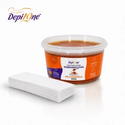 Kit Depilatório Cera Hidrossolúvel Camomila 300g + Lenço TNT 25un