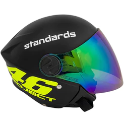 Capacete Liberty New 3 Preto Fosco Personalizado Adesivado Project 46 Vr Viseira Camaleão