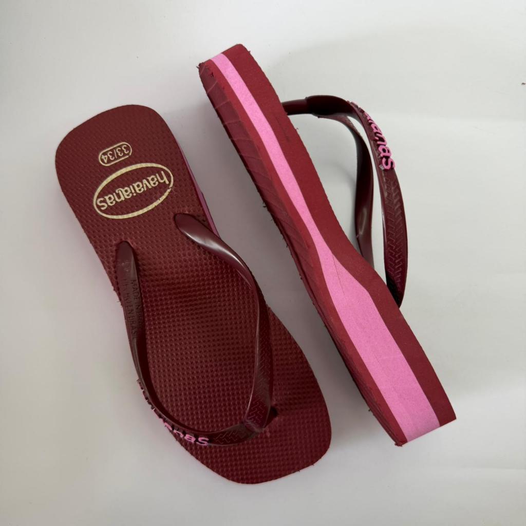 CHINELO Tamanco Sandália Feminina em Borracha EVA cor Bordo e variações