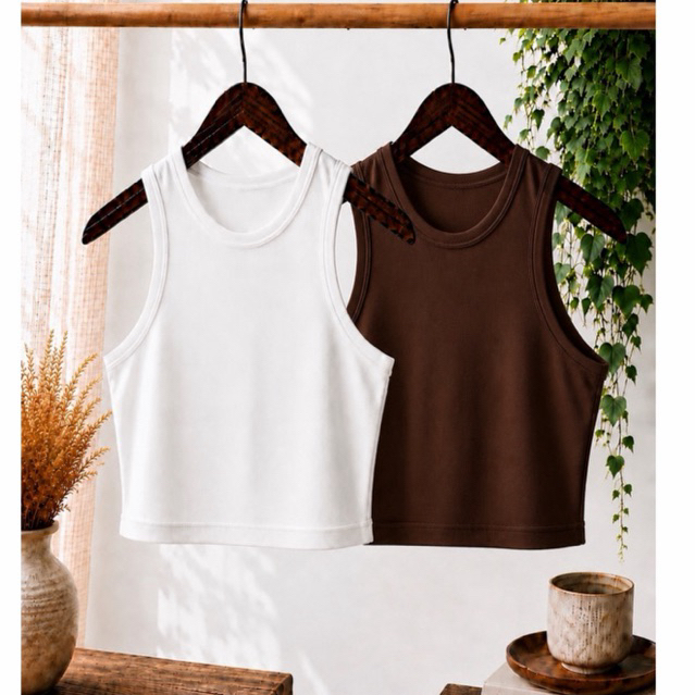 Kit 2 Regata Blusa Feminina Canelada Em Alta Básica Moda Gringa Verão Camiseta Casual P ao GG