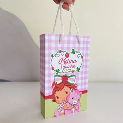 Mini Sacolinha Pegue e Monte Moranguinho Baby/Personalizado com nome e idade