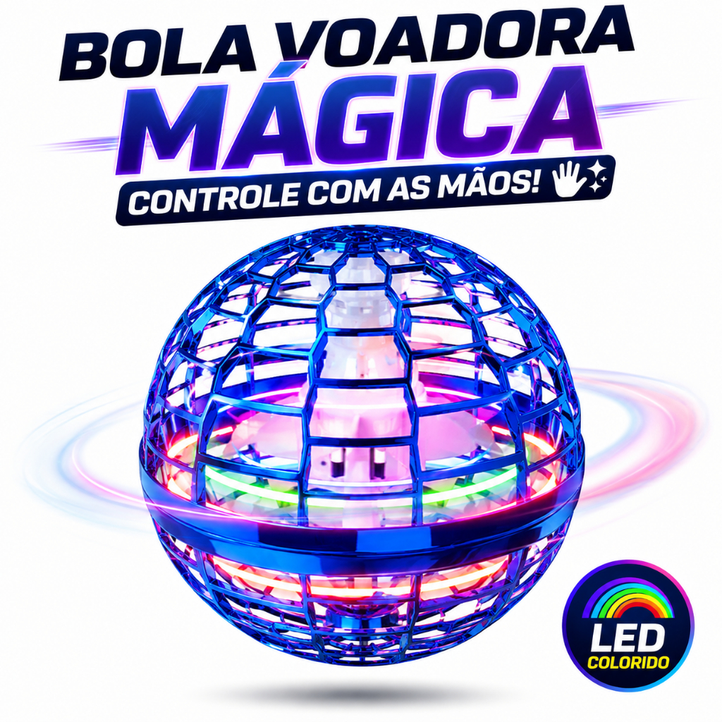 Spinner Voador Led Flynova Pro Bola Esfera Mini Drone
