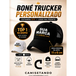 Boné Personalizado Estampado Com Sua Marca ou Arte Para Eventos, Festas e Empresas Envio Rápido