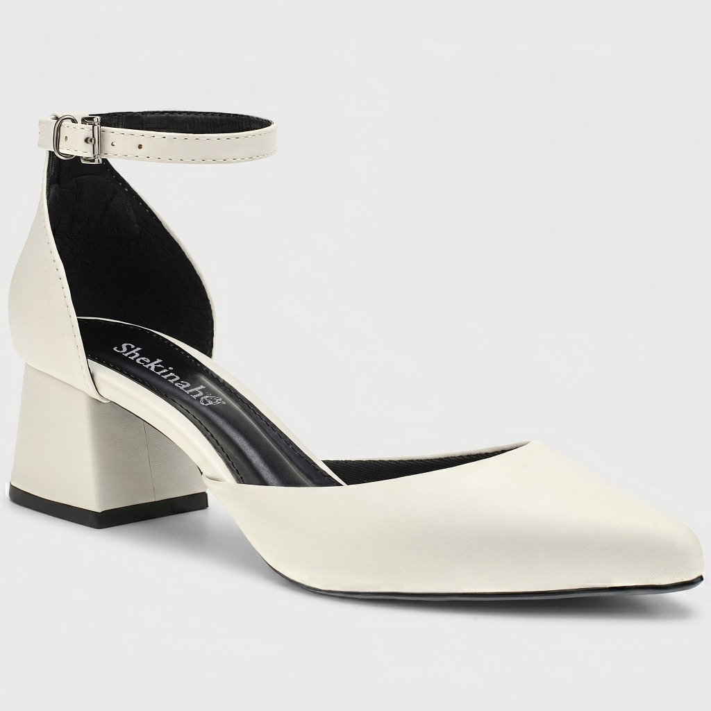 Sapato Feminino Shekinah Scarpin Bico Fino Salto Bloco Grosso Noiva Casamento