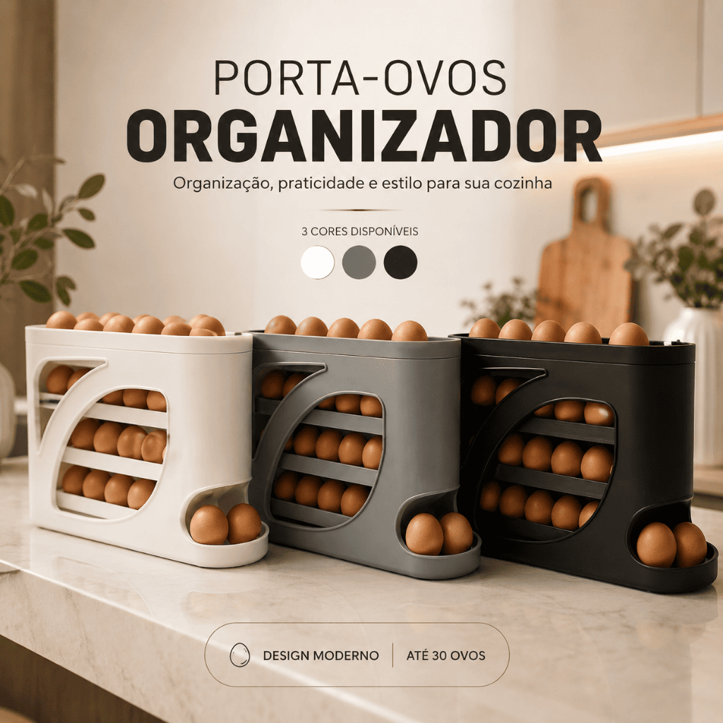 Porta Ovos Deslizante Organizador Para Geladeira De 4 Camadas Automática Rolantes