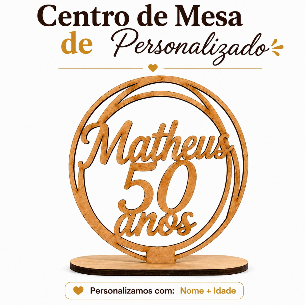 10 Cenário Redondo MDF 12cm 50 60 70 80 15 anos Centro de Mesa Decoração Festa