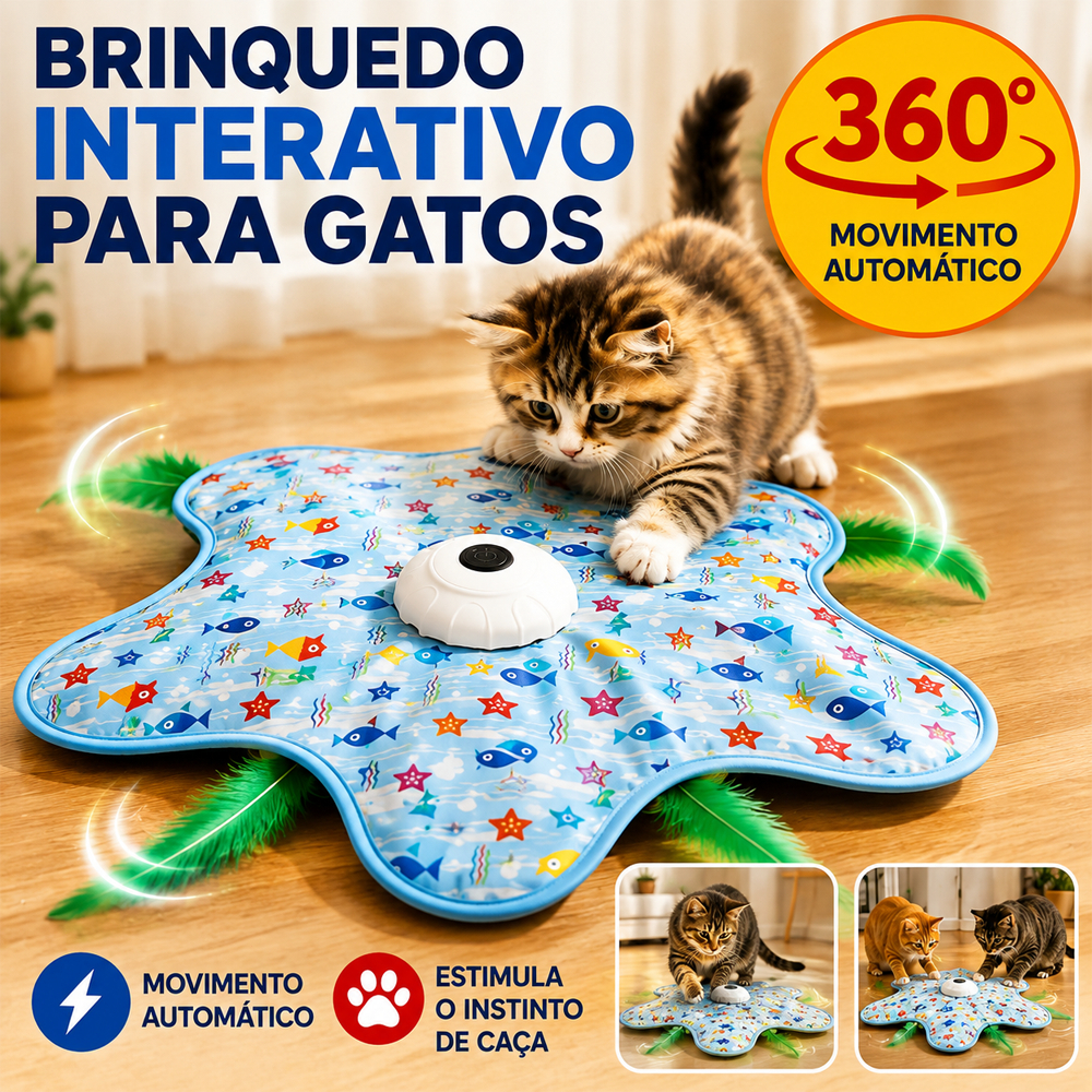 Brinquedo Interativo para Gatos Mouse Automático com Movimento e Som Brinquedo Pet para Diversão