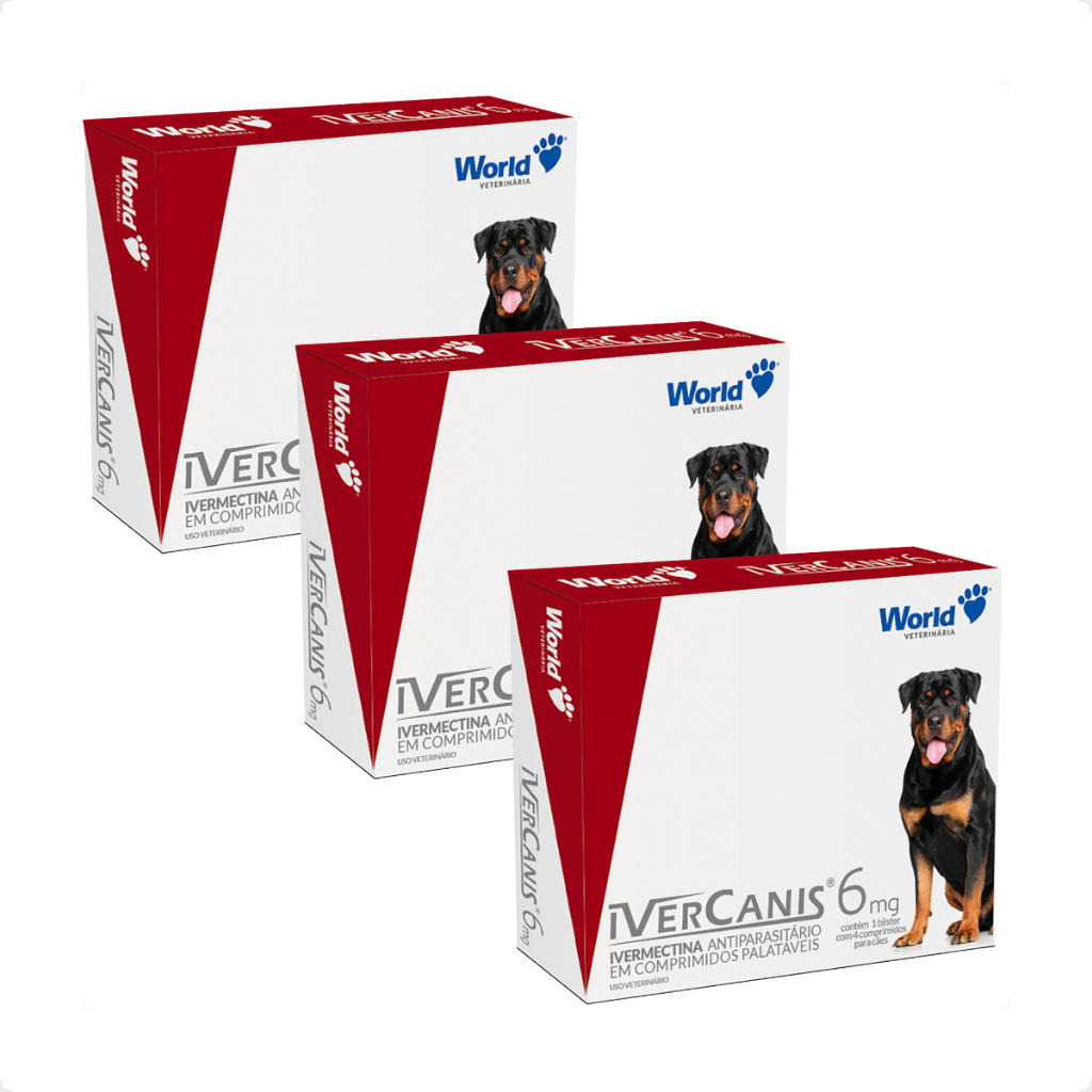 IverCanis 6mg para Cães de 30Kg - Blíster 4 Comprimidos