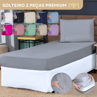 Jogo Lençol Solteiro Padrão 2 Peças Com Elástico Ponto Palito 400 Fios Micropercal Macio …