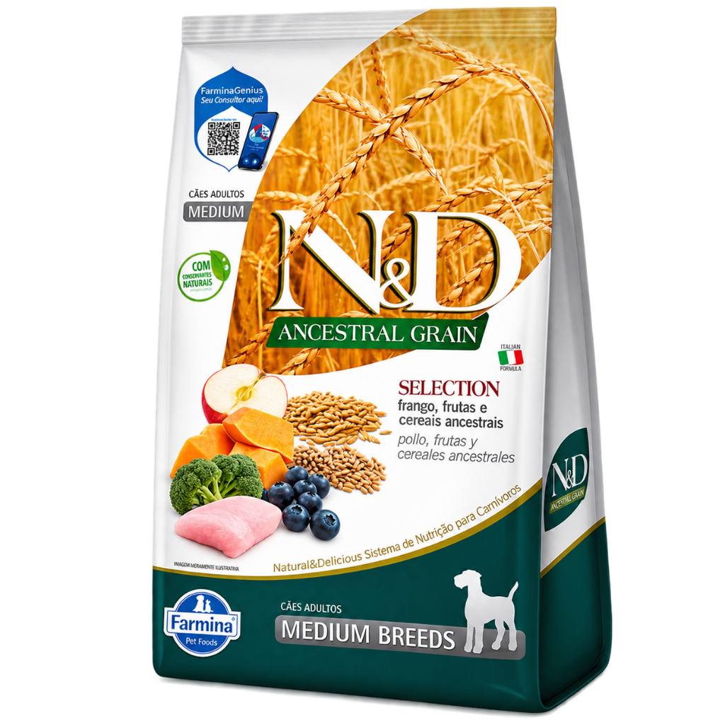 Ração Farmina N&D Ancestral Selection para Cães Adultos de Raças Médias Sabor frango - 15kg