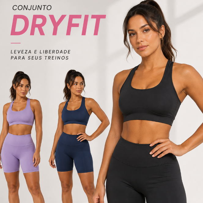 Conjunto Bermuda Short Top Blackout Zero Transparencia Treino Academia Casual