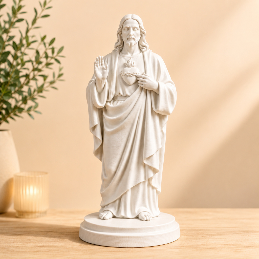 Imagem Sagrado Coração de Jesus 10cm 15cm Católica Religiosa Para Altar Oratório Cantinho de Oração Presente