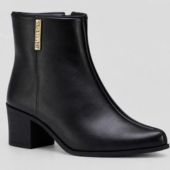 Bota Feminina Shekinah Bico Fino Cano Médio Salto Grosso Lançamento Tendência Fashion