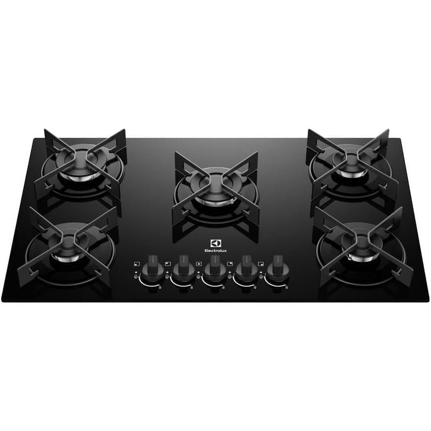 Electrolux Cooktop 5 Bocas a Gás Electrolux Mesa de Vidro Efficient Grade de Aço Fosco (KE5GR) Bivolt(AVARIA NA CAIXA)