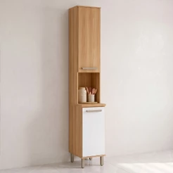 Paneleiro de Cozinha 2 Portas 36cm Rita Freijó/Off Acetinado Z44 - Mpozenato