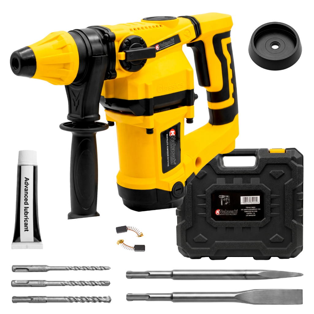 Martelete Perfurador e Rompedor Profissional 1600W 3,4 kg SDS Plus Com Kit e Maleta