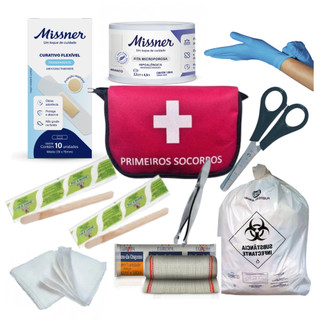 Kit De Primeiros Socorros Básico com Bolsa Portátil