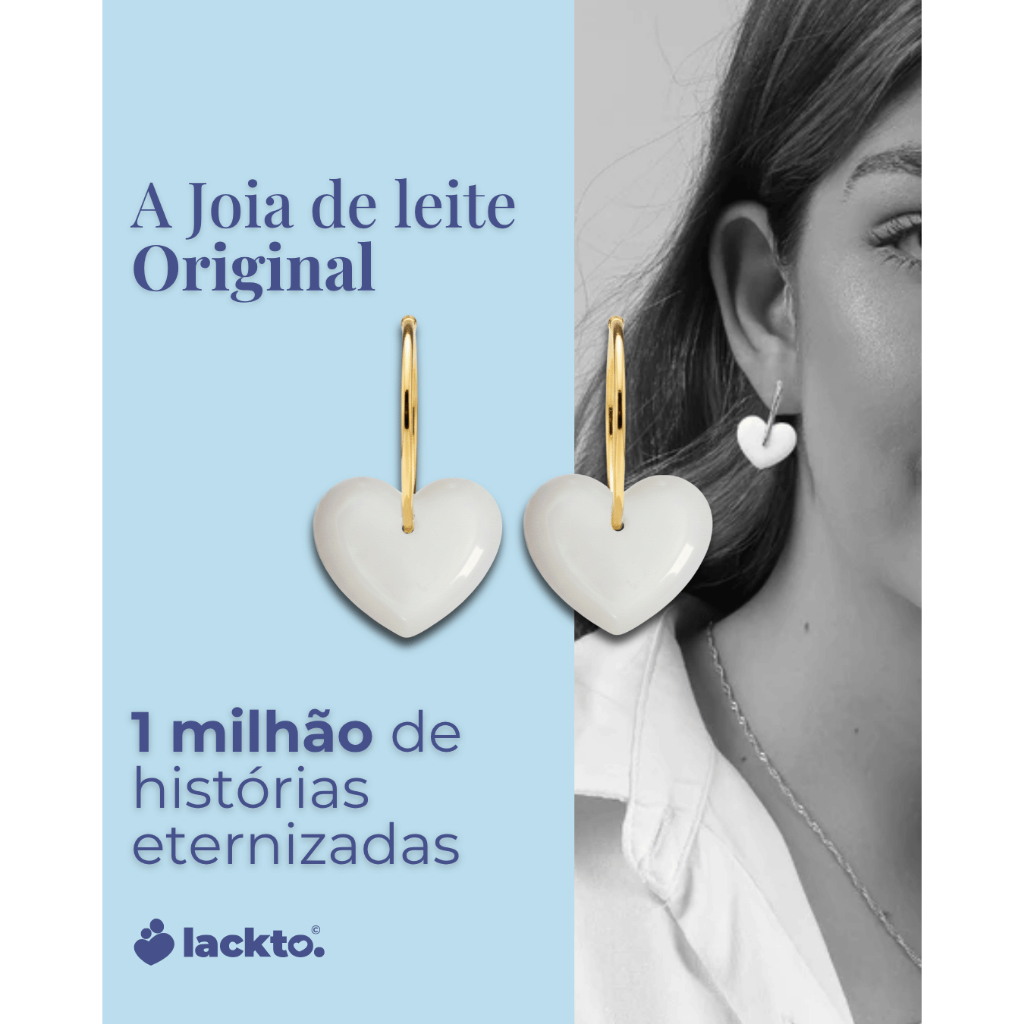 Brinco de Leite Materno Lackto | Nova Mãe | Faça Você Mesma | Kit para Fazer Joia | Amor de Leite